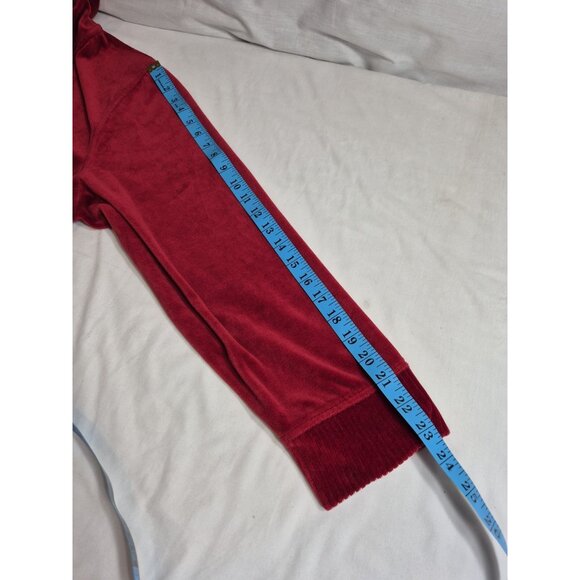 Lauren Ralph Lauren Women's Hoodie Size 2X Velour Full Zip Red (28) - Picture 7 of 9